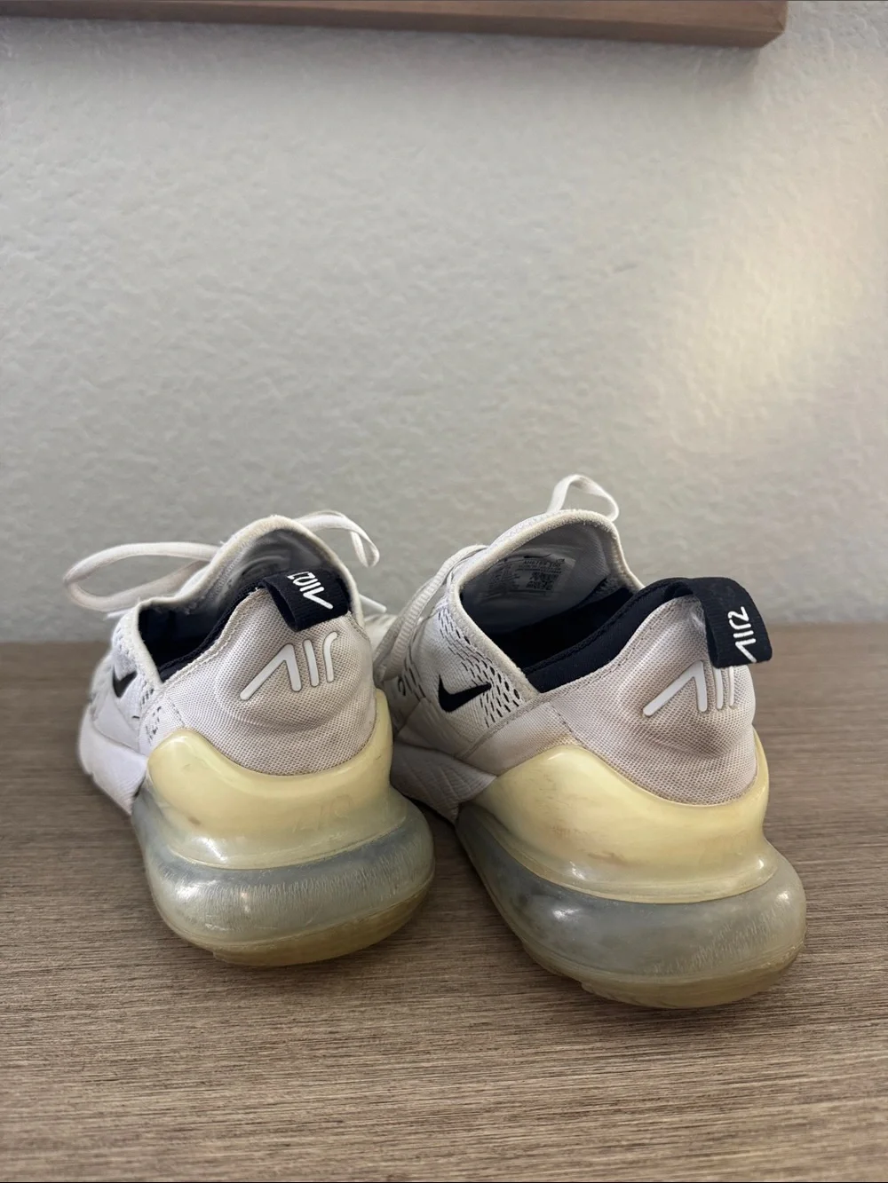 Nike White and Black Air Max 270-Style Mesh Sneakers